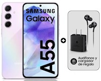 Celular Samsung Galaxy A55 5G 256GB Lila + Cargador 25W + Audífono